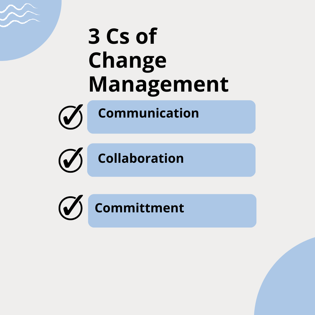 What are the three C's in management?